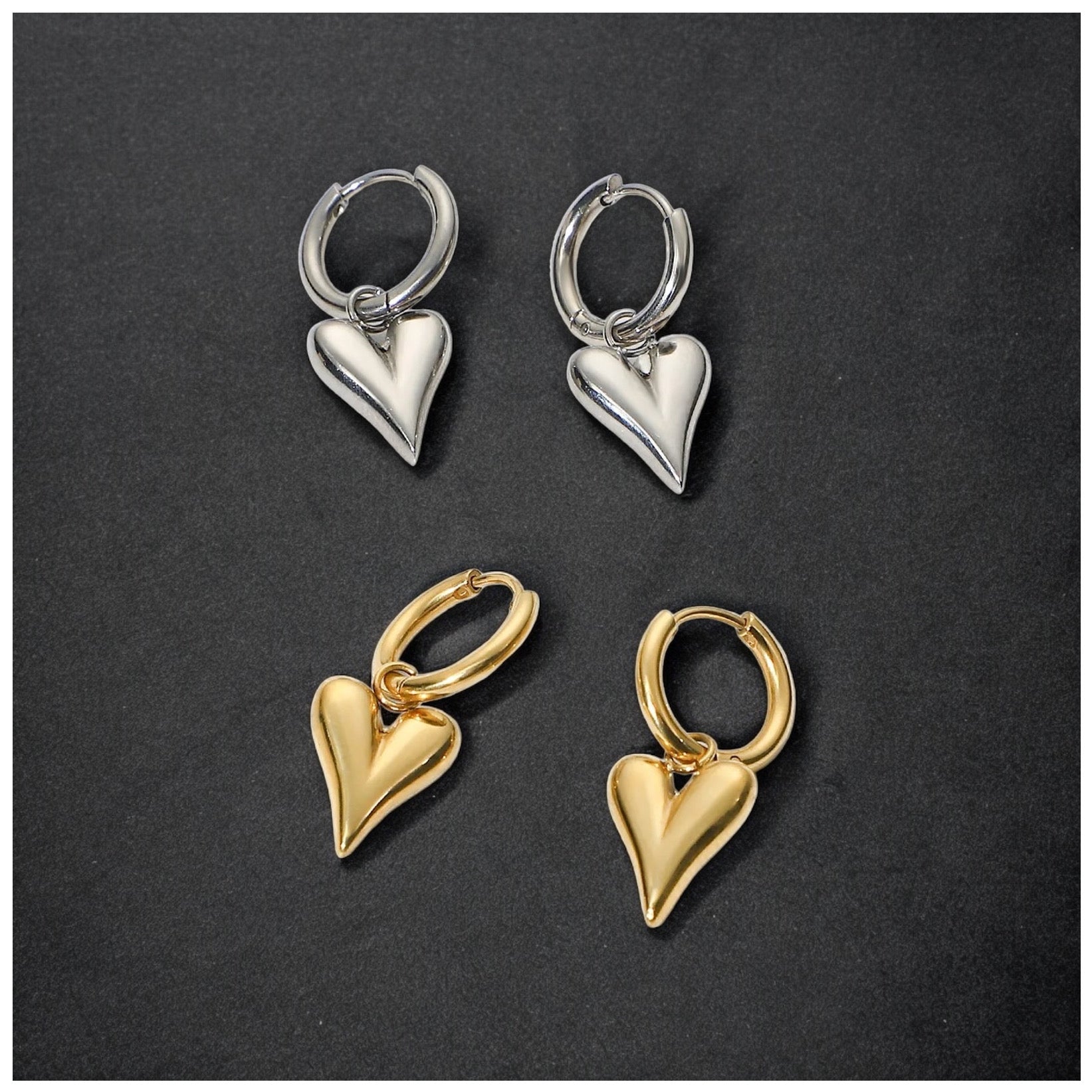 EDELSTAHL "HEART V2" OHRRINGE - ICERAIN JEWELRY