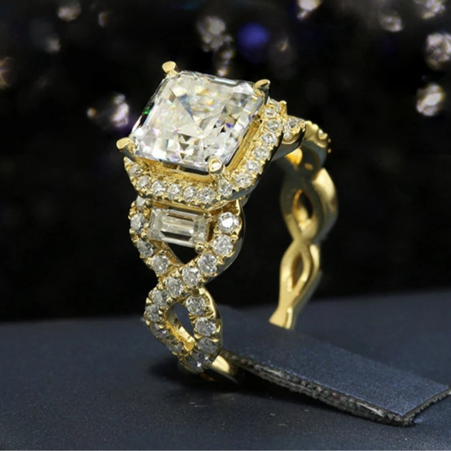 ICED OUT MOISSANITE "ASER" WEISSGOLD 925S SILVER RING - ICERAIN JEWELRY
