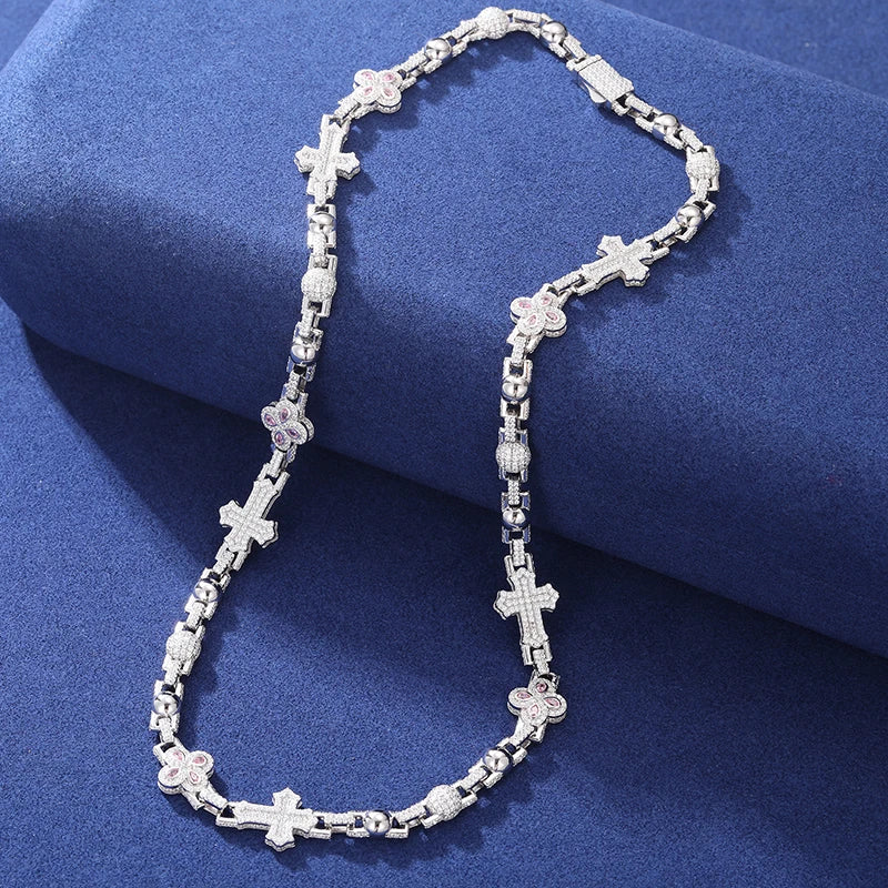 ICED OUT MOISSANITE "CROSS COLLABO" WEISSGOLD 925S SILVER KETTE - ICERAIN JEWELRY