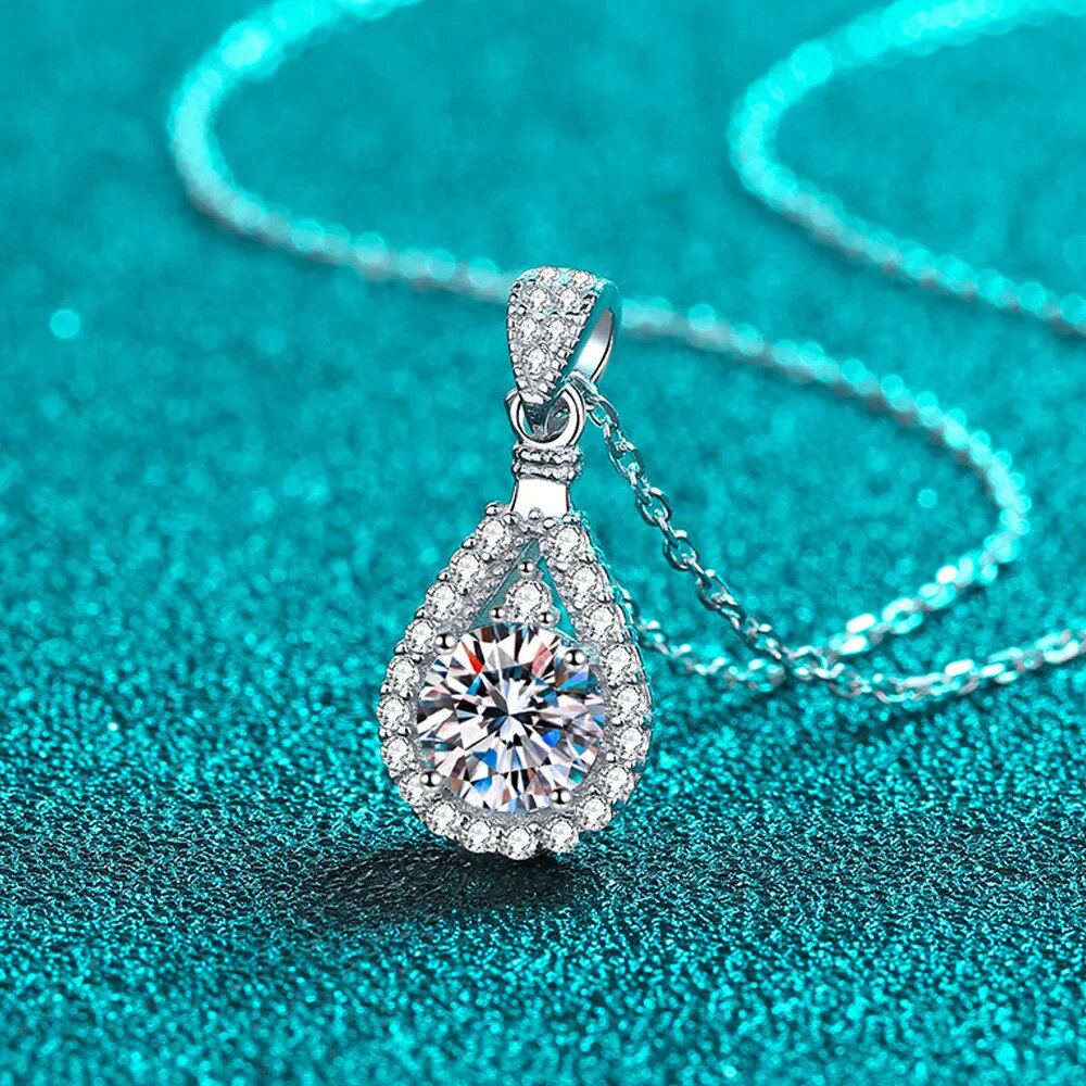 ICED OUT MOISSANITE "DROP" WEISSGOLD 925S SILVER KETTE - ICERAIN JEWELRY
