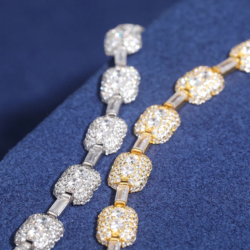 ICED OUT 7MM MOISSANITE "CHENG" WEISSGOLD 925S SILVER ARMBAND - ICERAIN JEWELRY