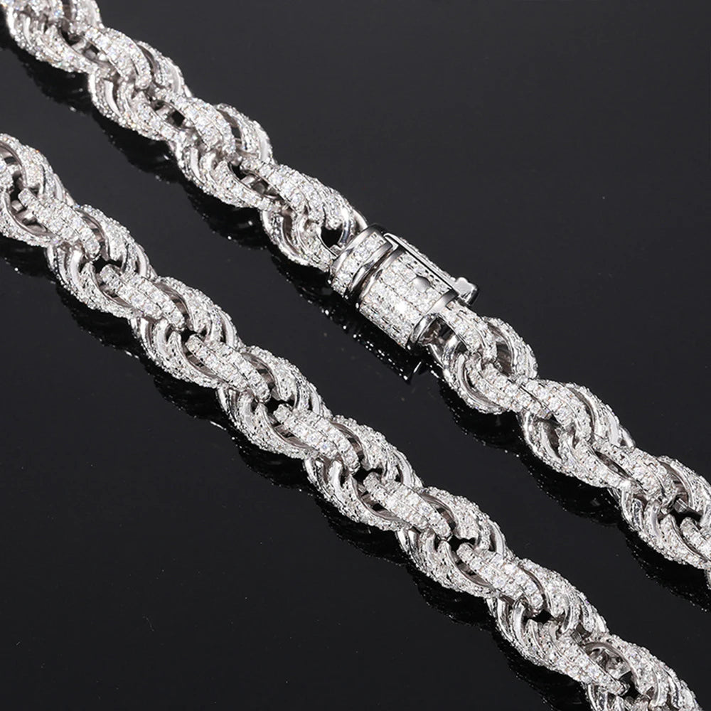 ICED OUT 8MM MOISSANITE "ROPE" WEISSGOLD 925S SILVER ARMBAND - ICERAIN JEWELRY