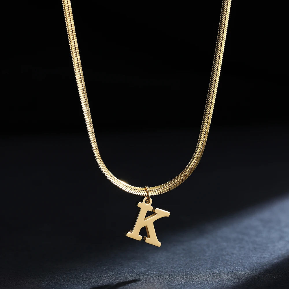 PERSONALISIERTE EDELSTAHL ANFANGSBUCHSTABEN "CHIAVE" KETTE - ICERAIN JEWELRY
