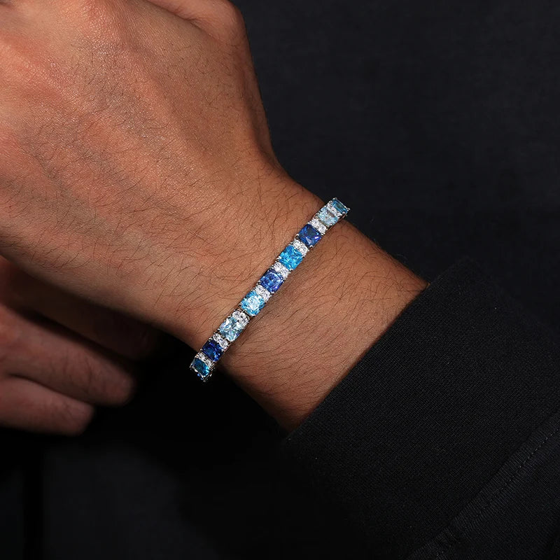 ICED OUT 7,5MM MOISSANITE "OCEAN TENNIS" WEISSGOLD 925S SILVER ARMBAND - ICERAIN JEWELRY