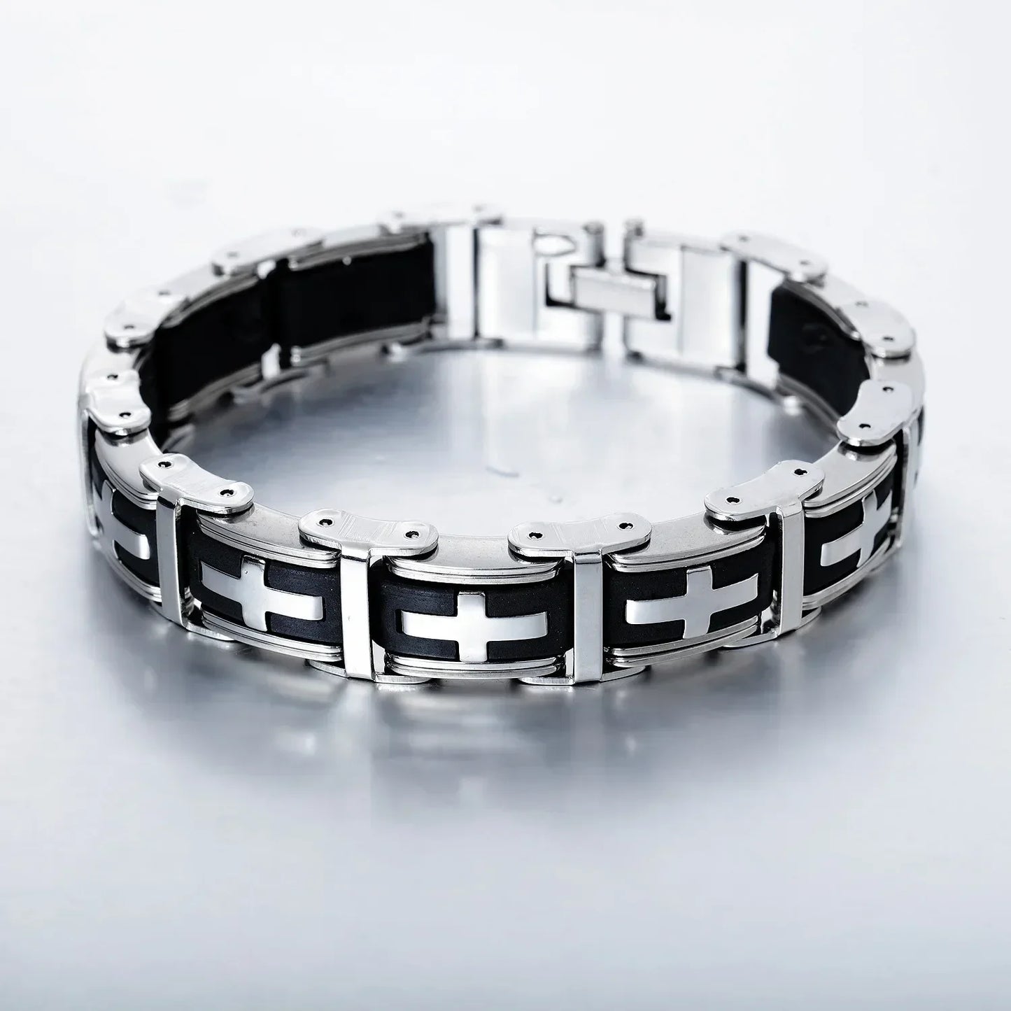 EDELSTAHL 14MM "CROSS" ARMBAND - ICERAIN JEWELRY