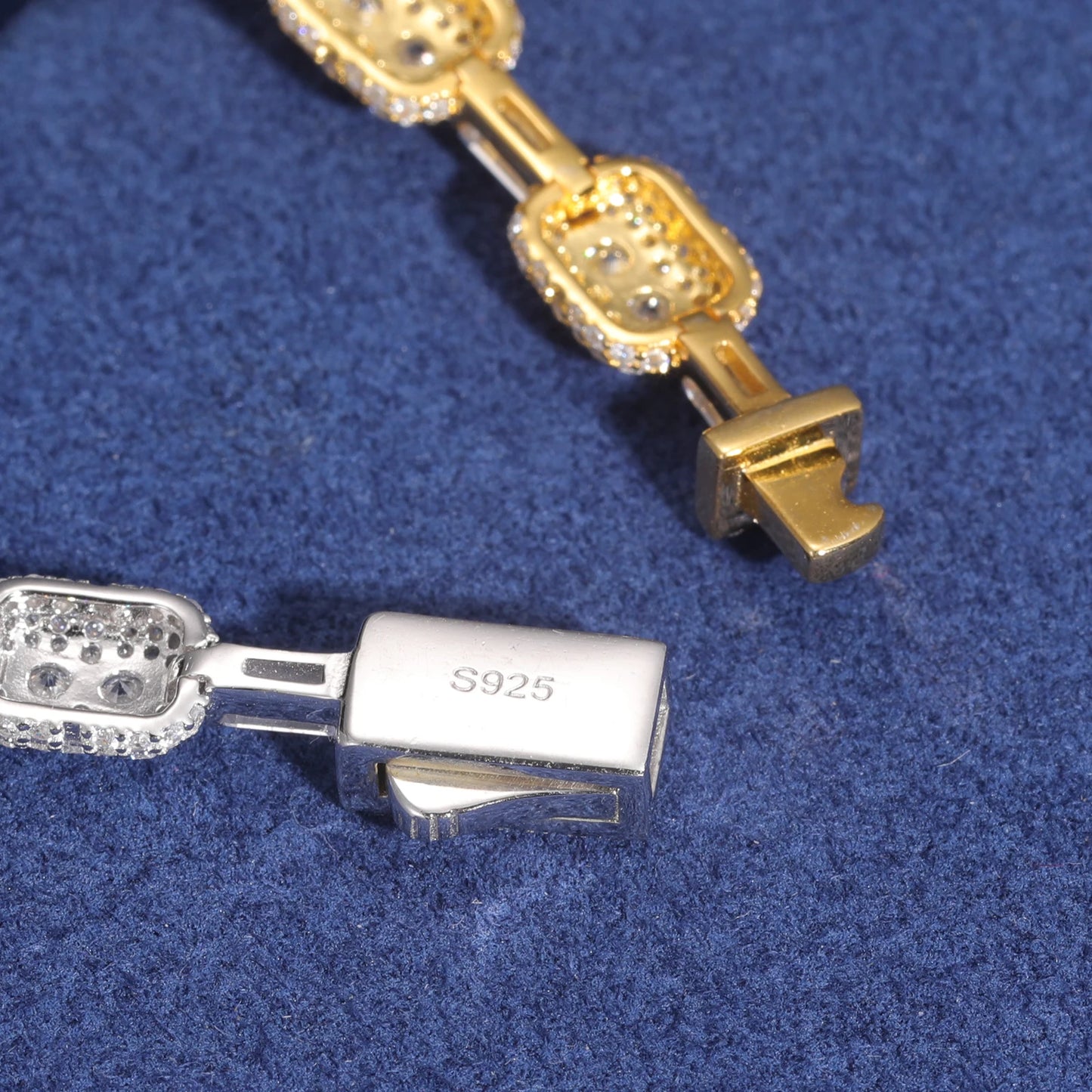 ICED OUT 7MM MOISSANITE "CHENG" WEISSGOLD 925S SILVER ARMBAND - ICERAIN JEWELRY