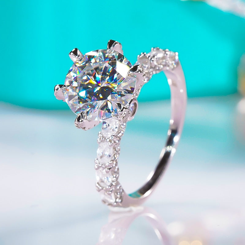 SALE | ICED OUT MOISSANITE GRÖSSE 6 "SPOSARE" WEISSGOLD 925S SILVER RING - ICERAIN JEWELRY