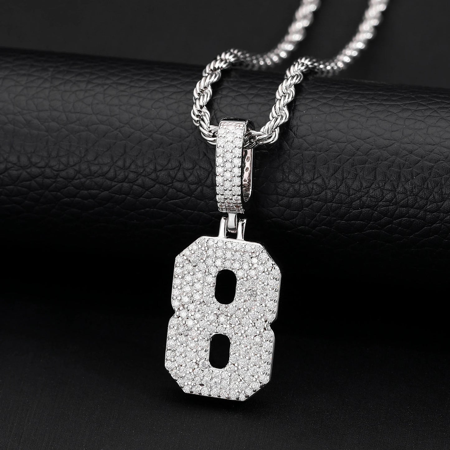 ICED OUT MOISSANITE "NUMBER" WEISSGOLD 925S SILVER KETTE - ICERAIN JEWELRY