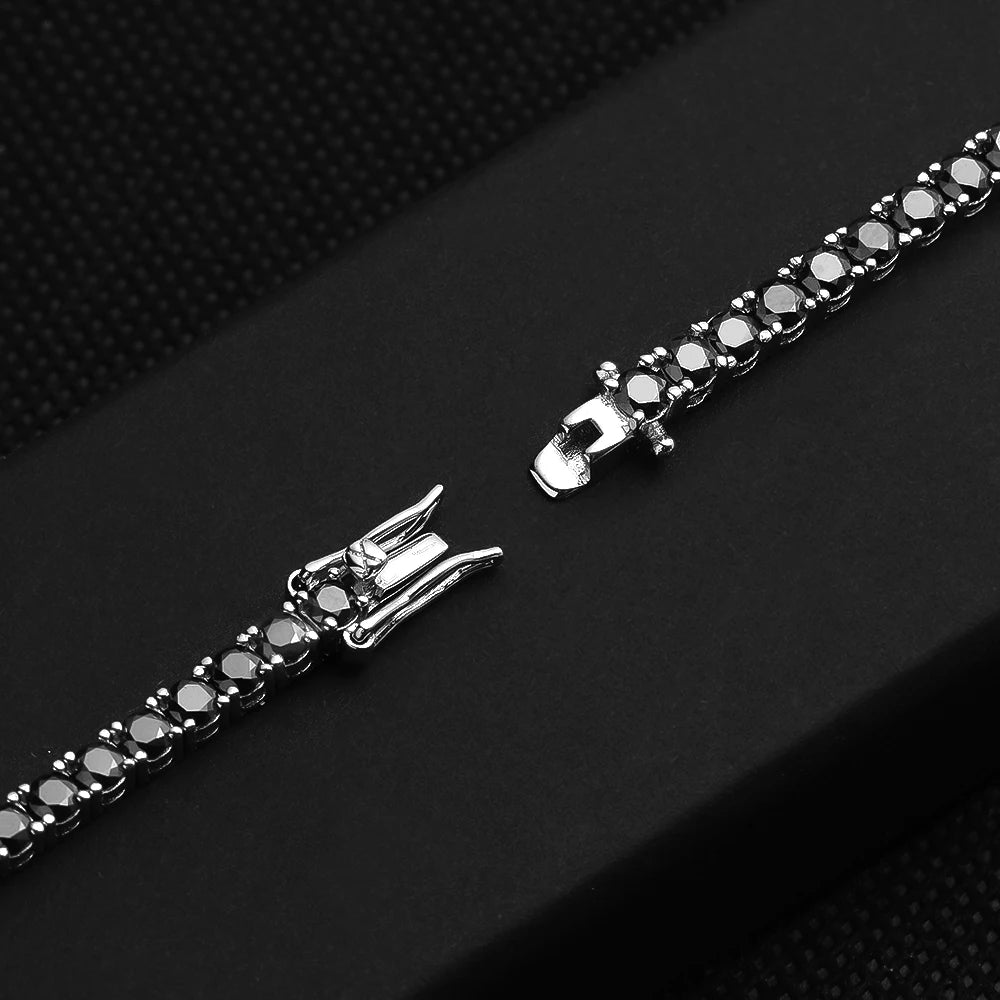 ICED OUT MOISSANITE "BLACK TENNIS" WEISSGOLD 925S SILVER ARMBAND - ICERAIN JEWELRY