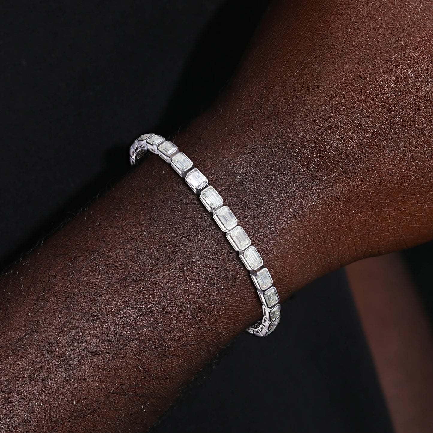 ICED OUT 5MM MOISSANITE "BANGLES" WEISSGOLD 925S SILVER ARMBAND - ICERAIN JEWELRY