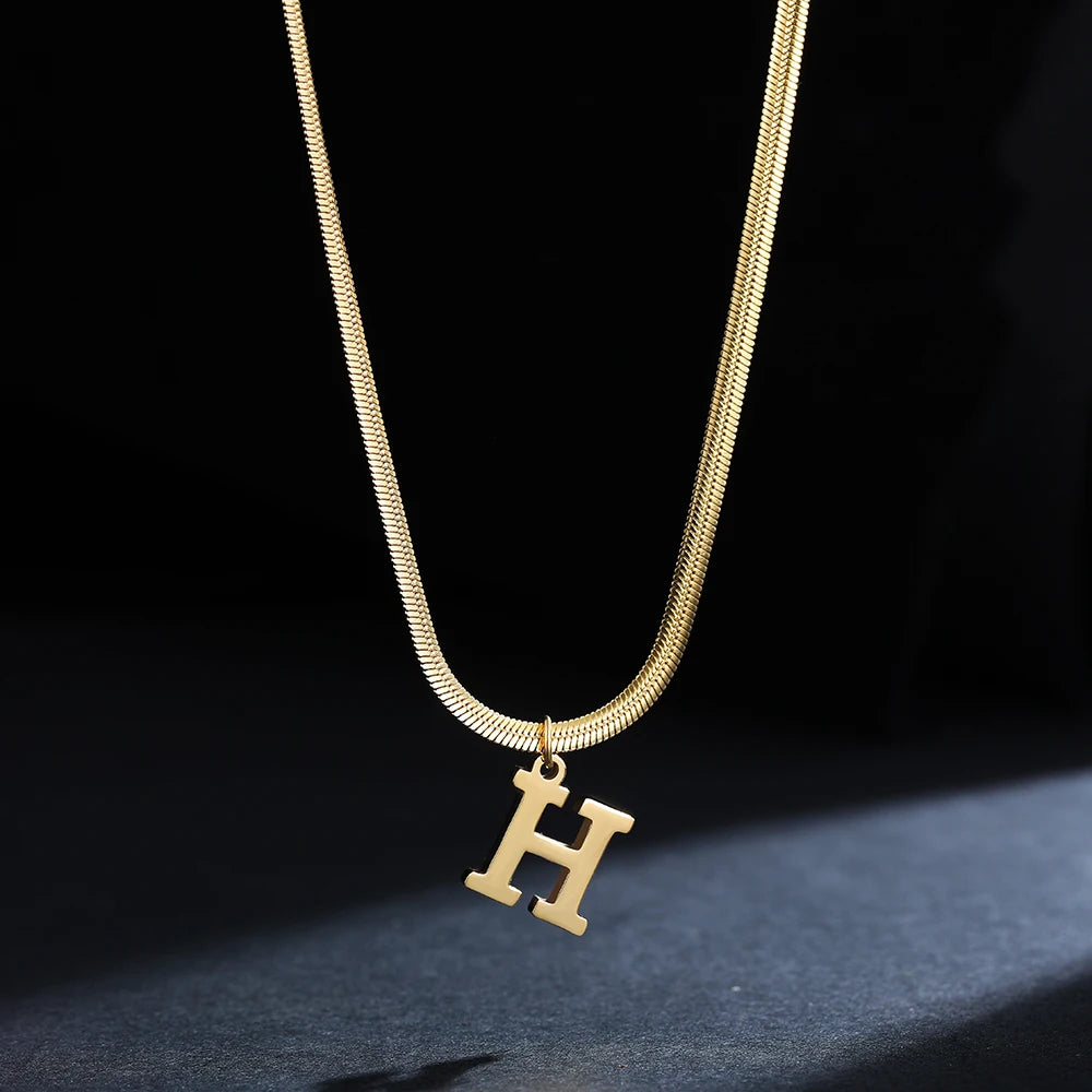 PERSONALISIERTE EDELSTAHL ANFANGSBUCHSTABEN "CHIAVE" KETTE - ICERAIN JEWELRY
