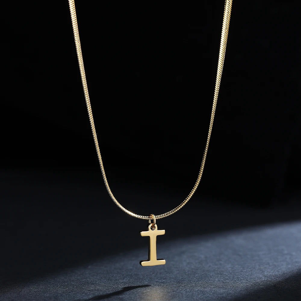PERSONALISIERTE EDELSTAHL ANFANGSBUCHSTABEN "CHIAVE" KETTE - ICERAIN JEWELRY