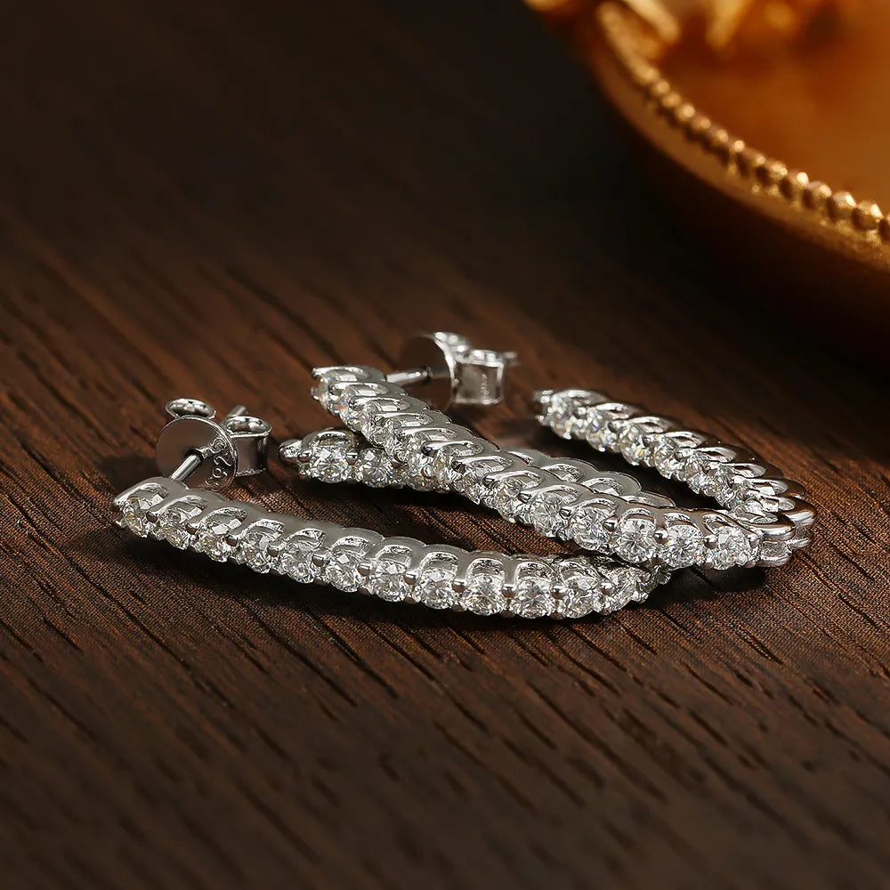 ICED OUT MOISSANITE "DRESILO" WEISSGOLD 925S SILVER OHRRINGE - ICERAIN JEWELRY