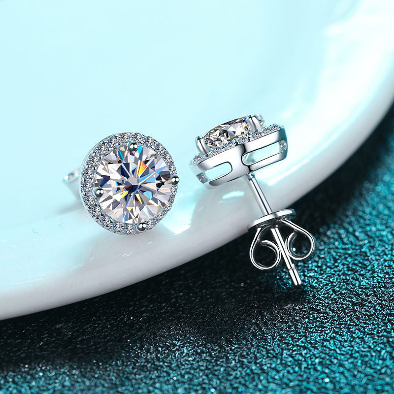 ICED OUT MOISSANITE "RASTROLI" WEISSGOLD 925S SILVER OHRRINGE - ICERAIN JEWELRY