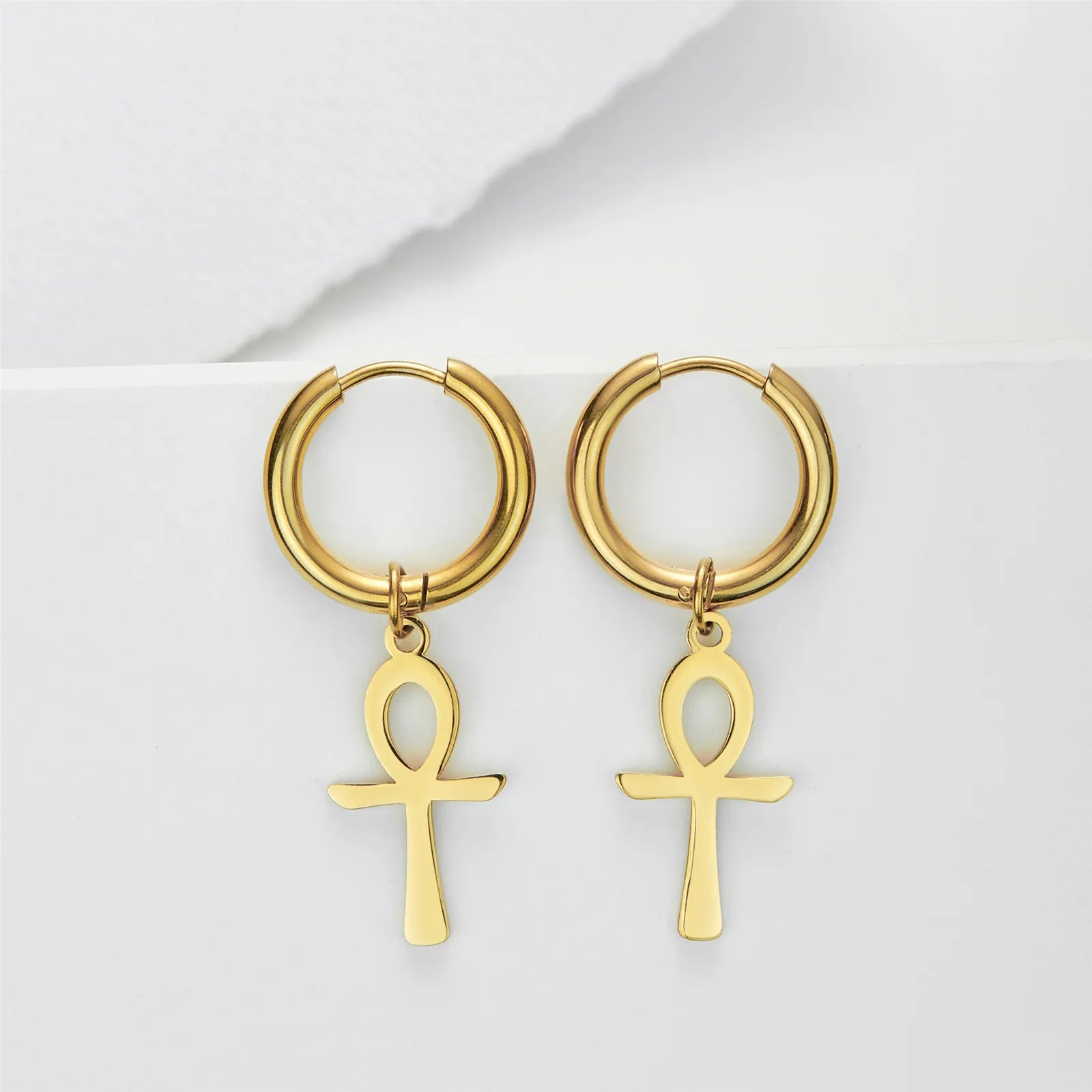 EDELSTAHL "CROSS V4" OHRRINGE - ICERAIN JEWELRY