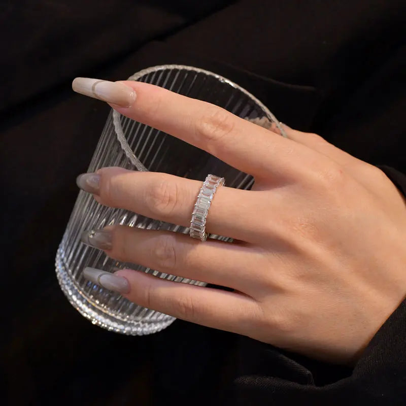 ICED OUT MOISSANITE "SHINO" WEISSGOLD 925S SILVER RING - ICERAIN JEWELRY