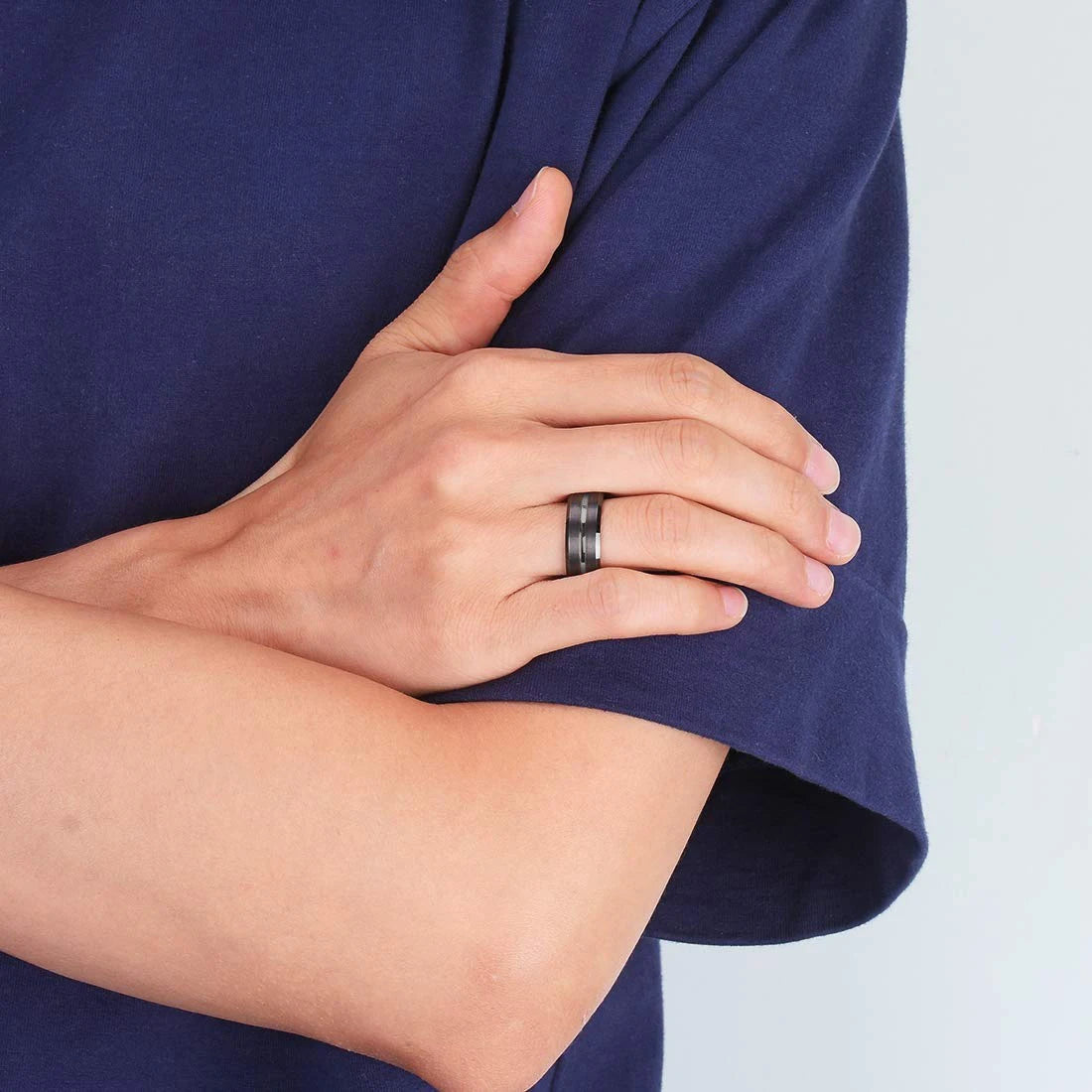 EDELSTAHL 8MM "BLACKHOLE" RING - ICERAIN JEWELRY