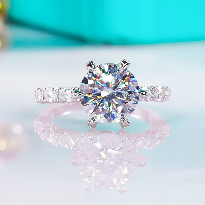 SALE | ICED OUT MOISSANITE GRÖSSE 6 "SPOSARE" WEISSGOLD 925S SILVER RING - ICERAIN JEWELRY