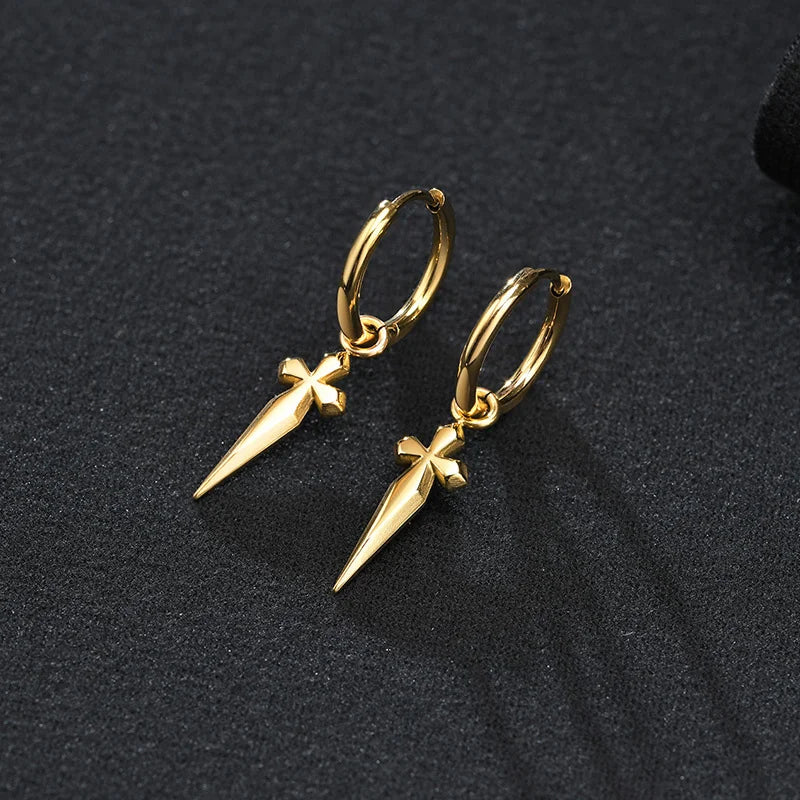 EDELSTAHL "CROSS V5" OHRRINGE - ICERAIN JEWELRY