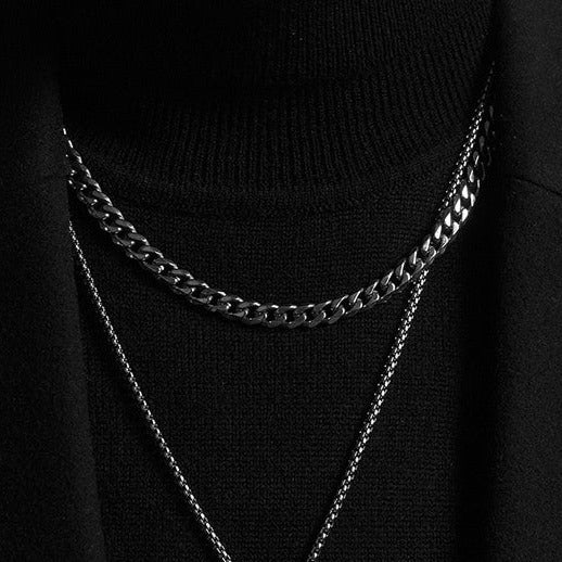 SALE | EDELSTAHL 7MM 55CM "SILVER CUBAN" KETTE - ICERAIN JEWELRY