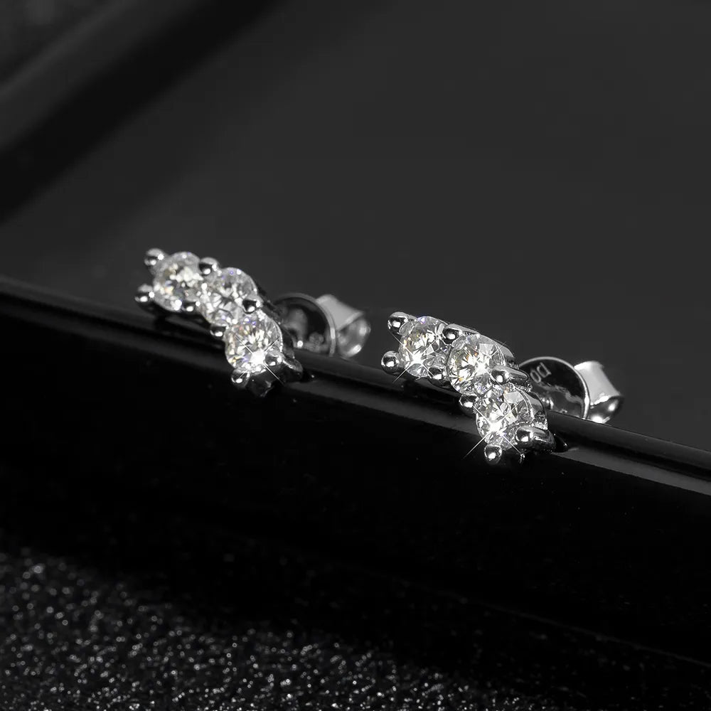 ICED OUT MOISSANITE "HASERLI" WEISSGOLD 925S SILVER OHRRINGE - ICERAIN JEWELRY