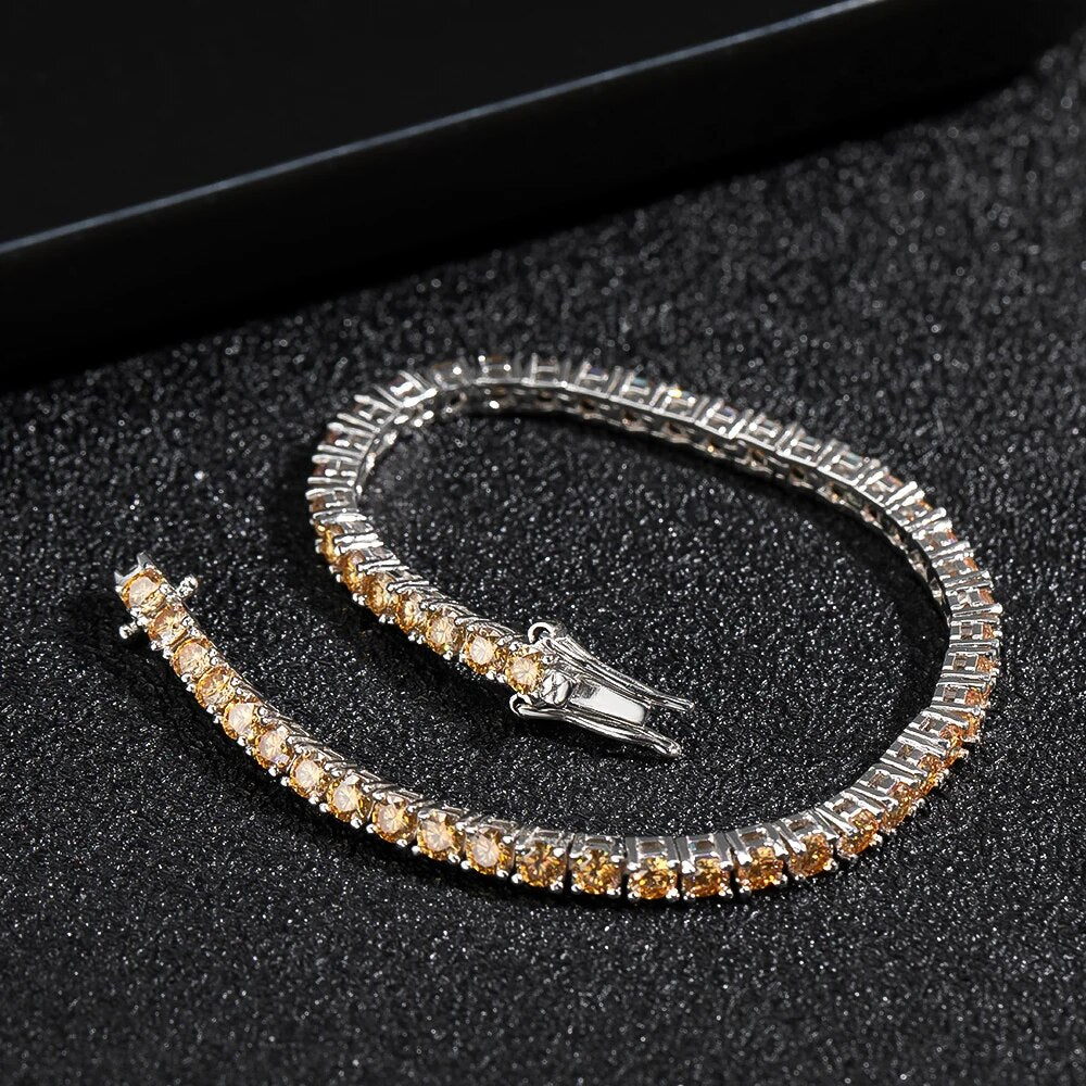 ICED OUT MOISSANITE "GOLD TENNIS" WEISSGOLD 925S SILVER ARMBAND - ICERAIN JEWELRY