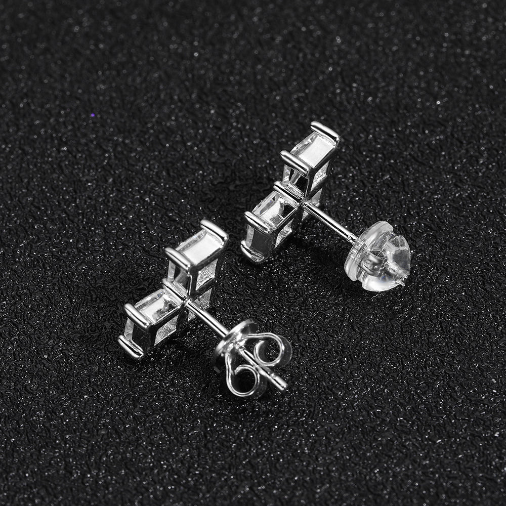 ICED OUT MOISSANITE "TRIANGLE" WEISSGOLD 925S SILVER OHRRINGE - ICERAIN JEWELRY