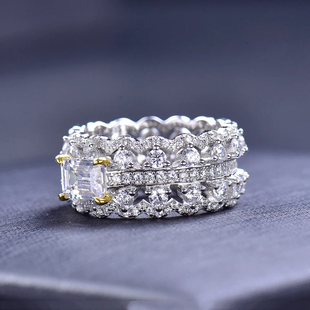 ICED OUT MOISSANITE "FLESH" WEISSGOLD 925S SILVER RING - ICERAIN JEWELRY