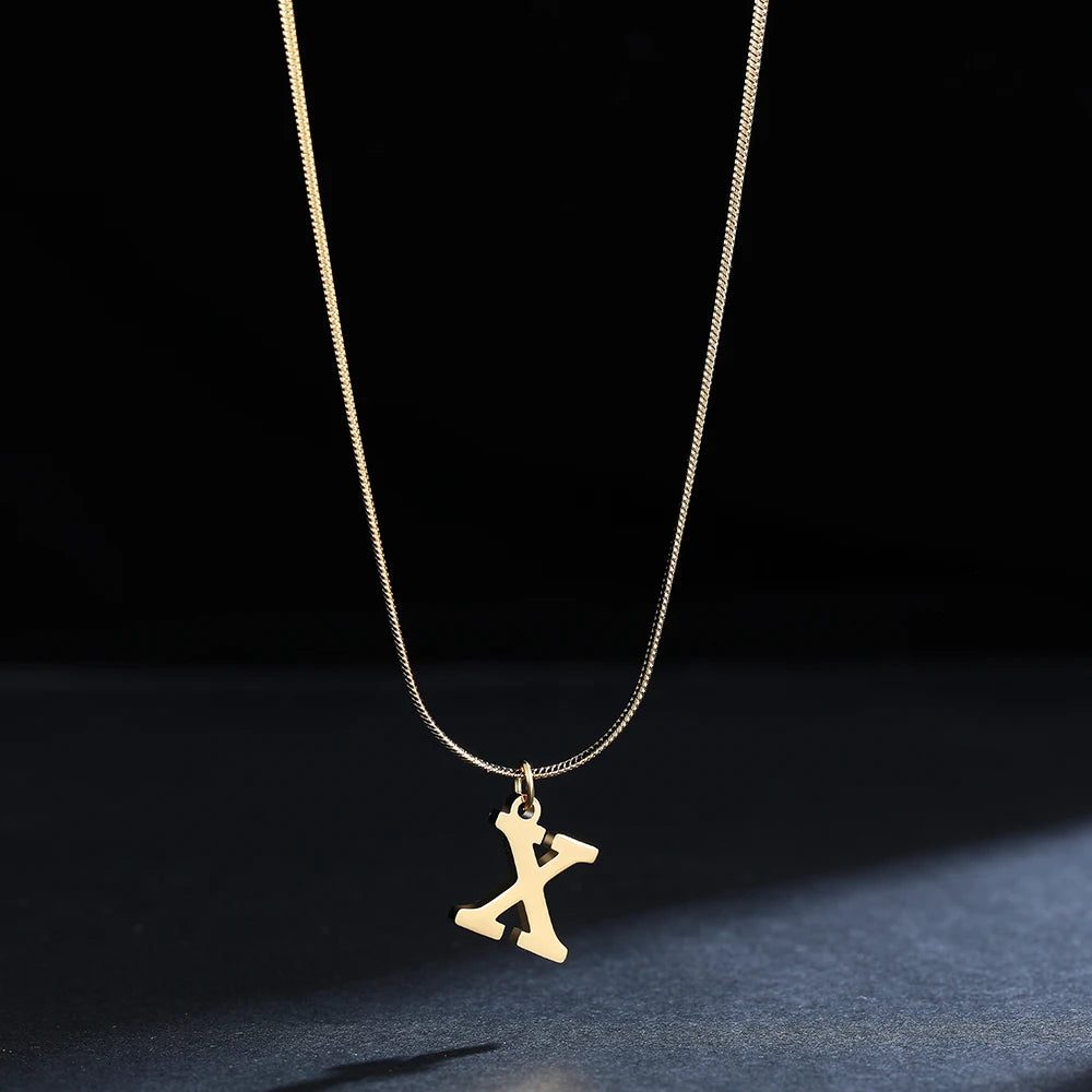 PERSONALISIERTE EDELSTAHL ANFANGSBUCHSTABEN "CHIAVE" KETTE