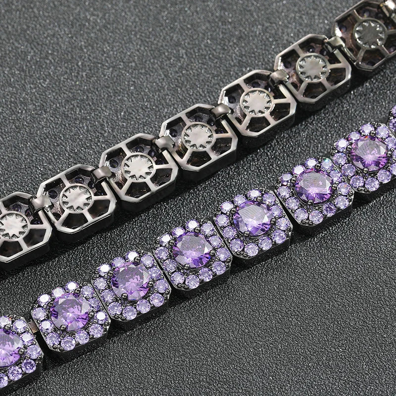 ICED OUT 12MM "PURPLE CHARM" KETTE - ICERAIN JEWELRY