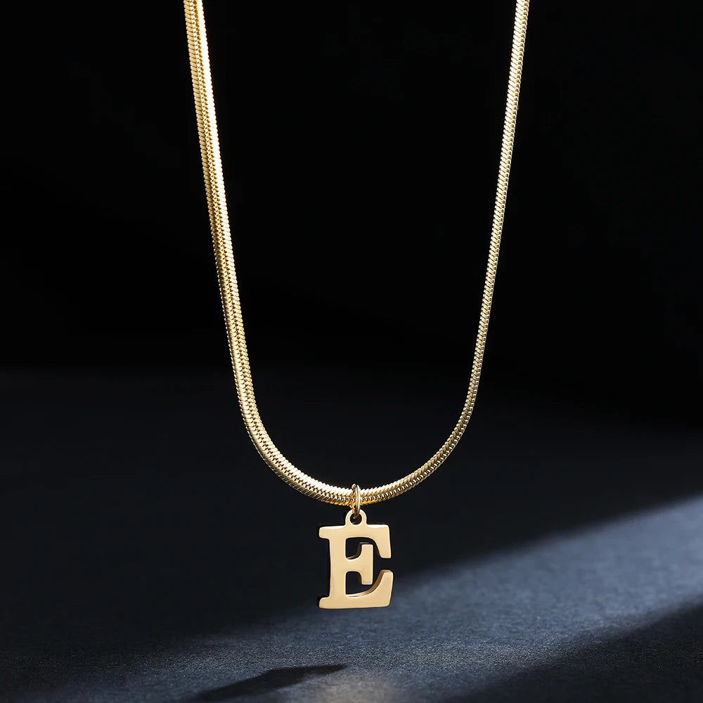 PERSONALISIERTE EDELSTAHL ANFANGSBUCHSTABEN "CHIAVE" KETTE - ICERAIN JEWELRY