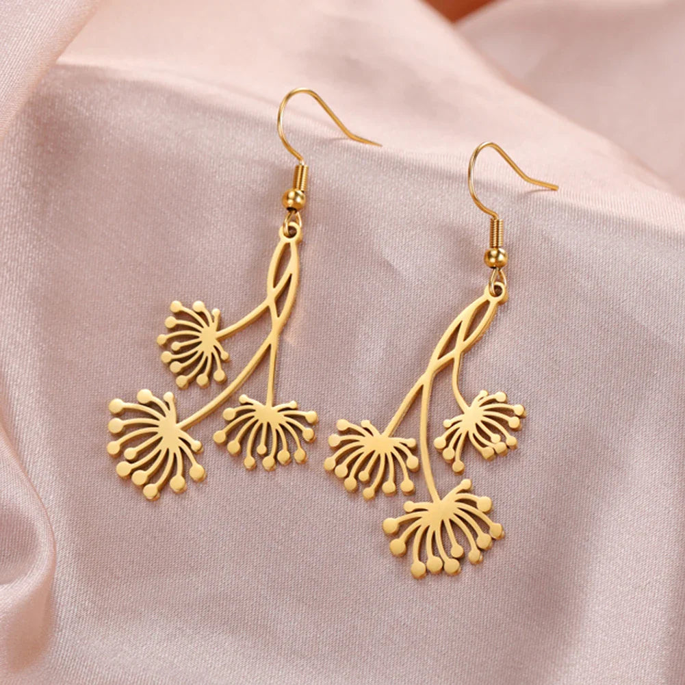 EDELSTAHL "GOLD FLOWER" OHRRINGE - ICERAIN JEWELRY