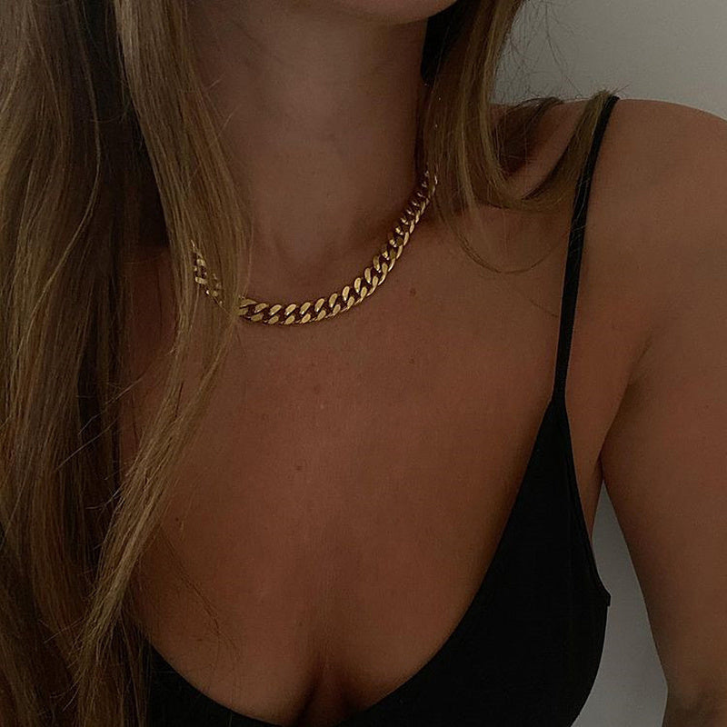 SALE | EDELSTAHL 3MM 45CM "GOLD CUBAN" KETTE - ICERAIN JEWELRY