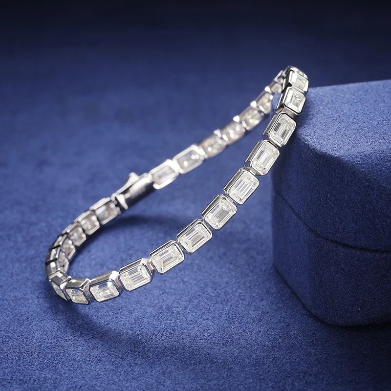 ICED OUT 5MM MOISSANITE "BANGLES" WEISSGOLD 925S SILVER ARMBAND - ICERAIN JEWELRY