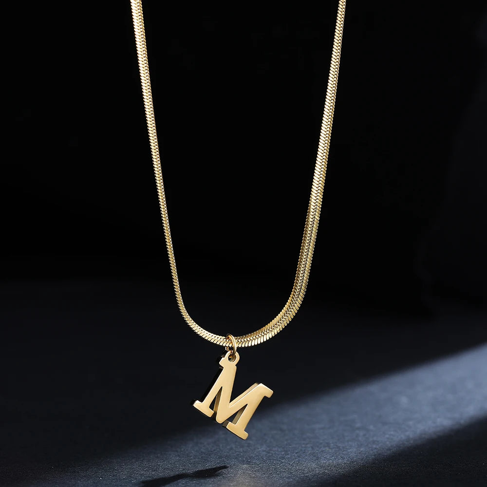 PERSONALISIERTE EDELSTAHL ANFANGSBUCHSTABEN "CHIAVE" KETTE - ICERAIN JEWELRY