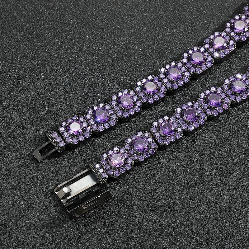 ICED OUT 12MM "PURPLE CHARM" KETTE - ICERAIN JEWELRY