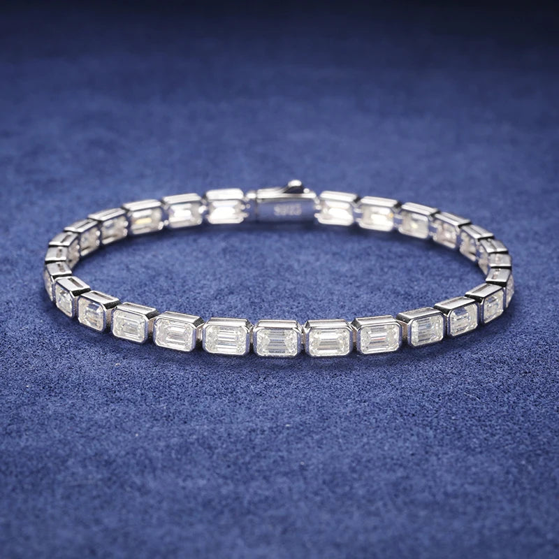 ICED OUT 5MM MOISSANITE "BANGLES" WEISSGOLD 925S SILVER ARMBAND - ICERAIN JEWELRY