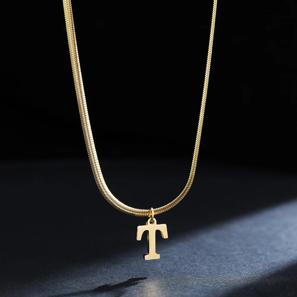 PERSONALISIERTE EDELSTAHL ANFANGSBUCHSTABEN "CHIAVE" KETTE - ICERAIN JEWELRY