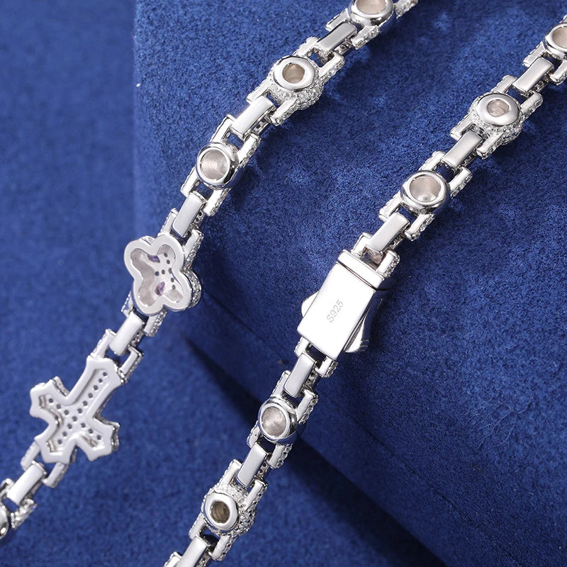 ICED OUT MOISSANITE "CROSS COLLABO" WEISSGOLD 925S SILVER KETTE - ICERAIN JEWELRY