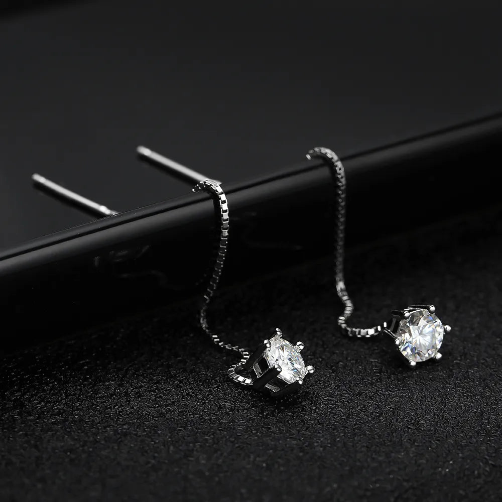 ICED OUT MOISSANITE "WIRES" WEISSGOLD 925S SILVER OHRRINGE - ICERAIN JEWELRY