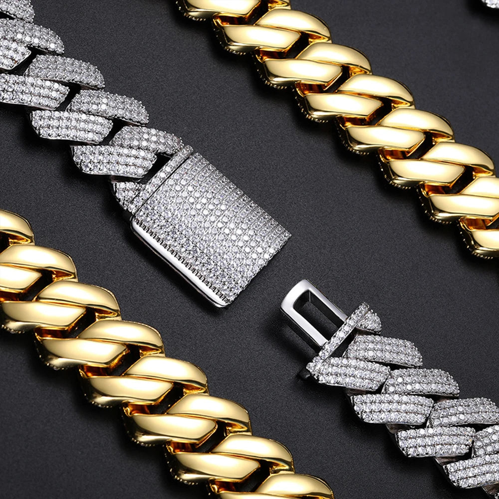 SALE | ICED OUT 25MM 20CM "SILVER PRONG CUBAN" ARMBAND - ICERAIN JEWELRY