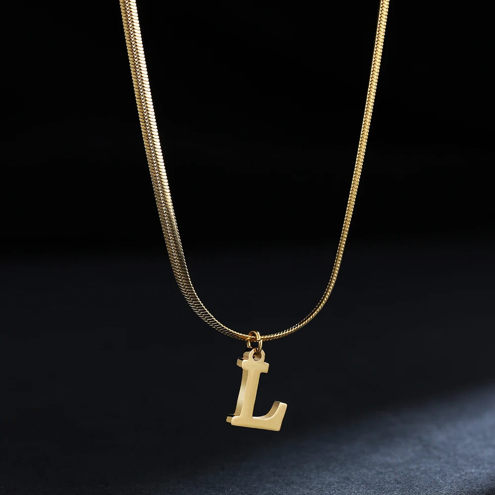 PERSONALISIERTE EDELSTAHL ANFANGSBUCHSTABEN "CHIAVE" KETTE - ICERAIN JEWELRY