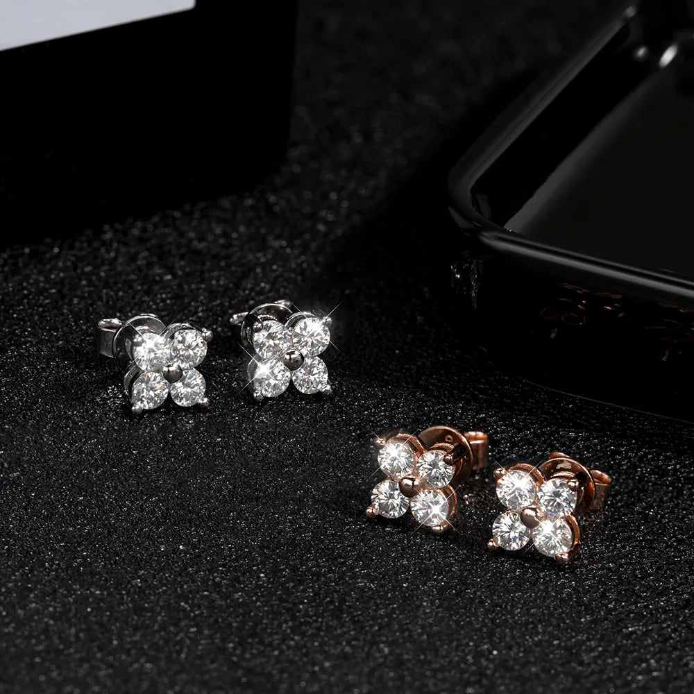 ICED OUT MOISSANITE "DOVETI" WEISSGOLD 925S SILVER OHRRINGE - ICERAIN JEWELRY