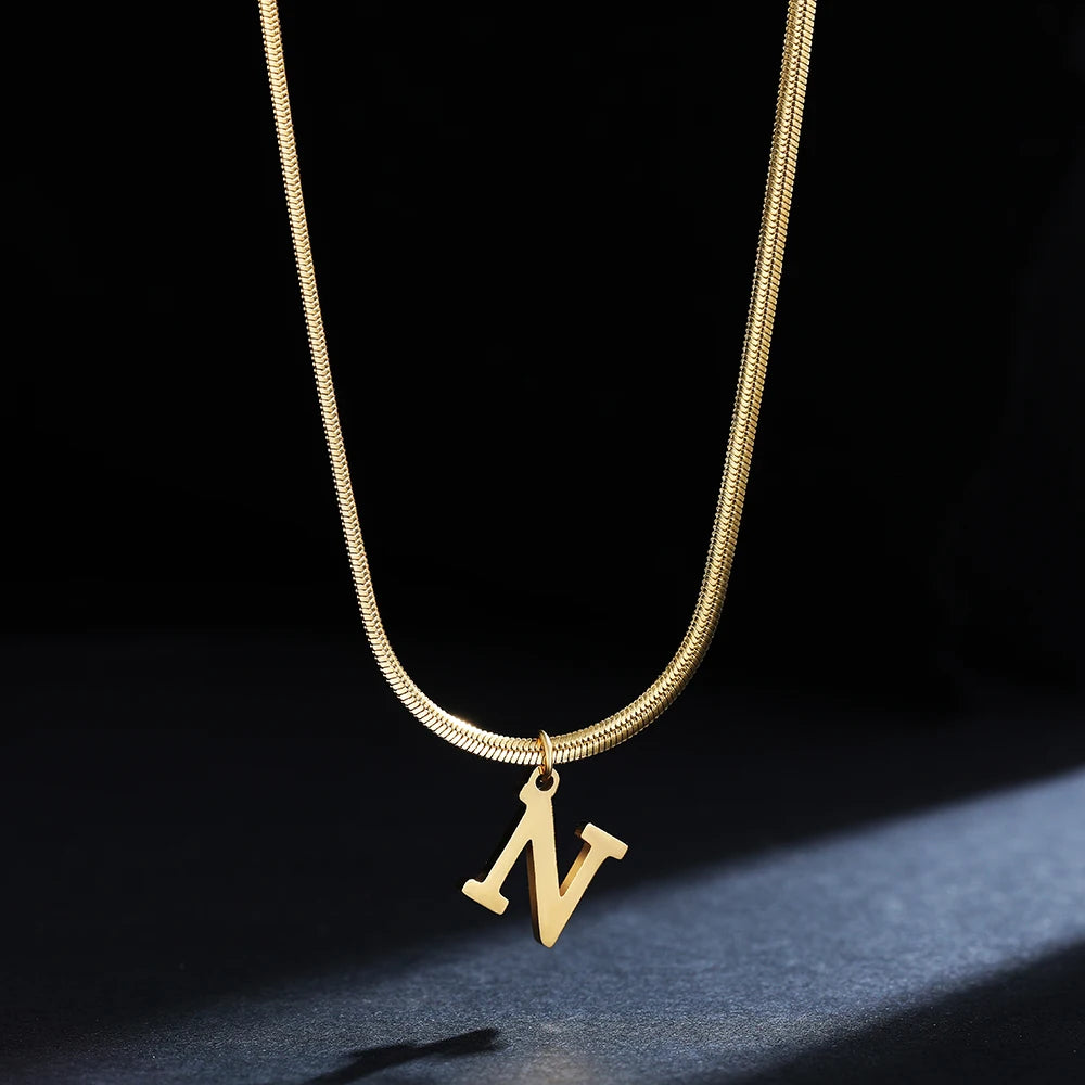 PERSONALISIERTE EDELSTAHL ANFANGSBUCHSTABEN "CHIAVE" KETTE - ICERAIN JEWELRY