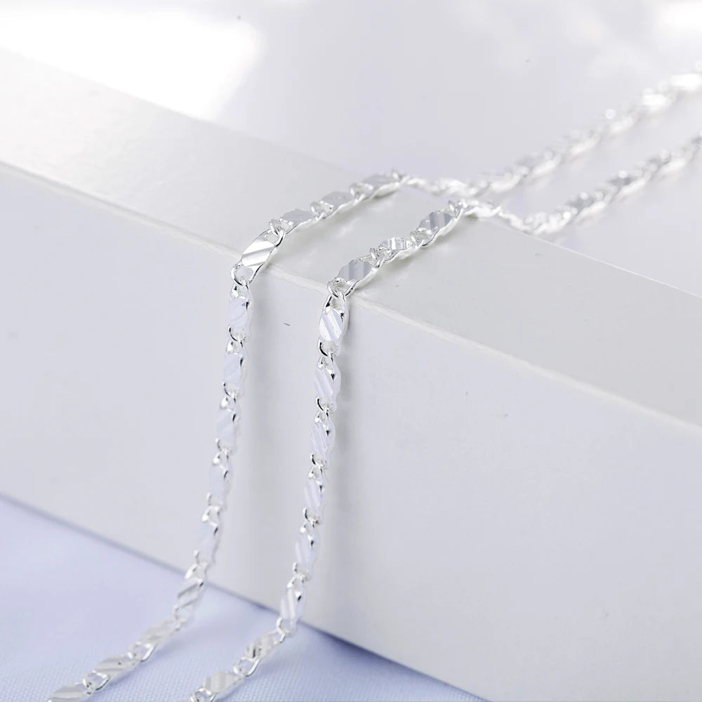 925S SILVER 2MM "SILVER CLAVICLE" KETTE - ICERAIN JEWELRY