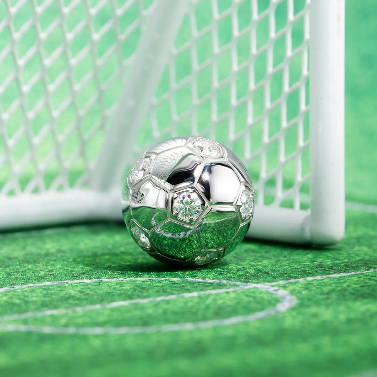 ICED OUT MOISSANITE "SOCCER" WEISSGOLD 925S SILVER KETTE - ICERAIN JEWELRY