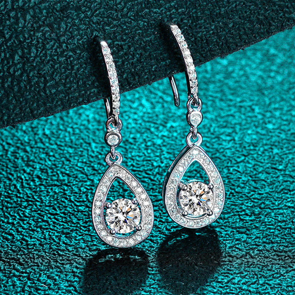 ICED OUT MOISSANITE "STRIKING DROP" WEISSGOLD 925S SILVER OHRRINGE - ICERAIN JEWELRY