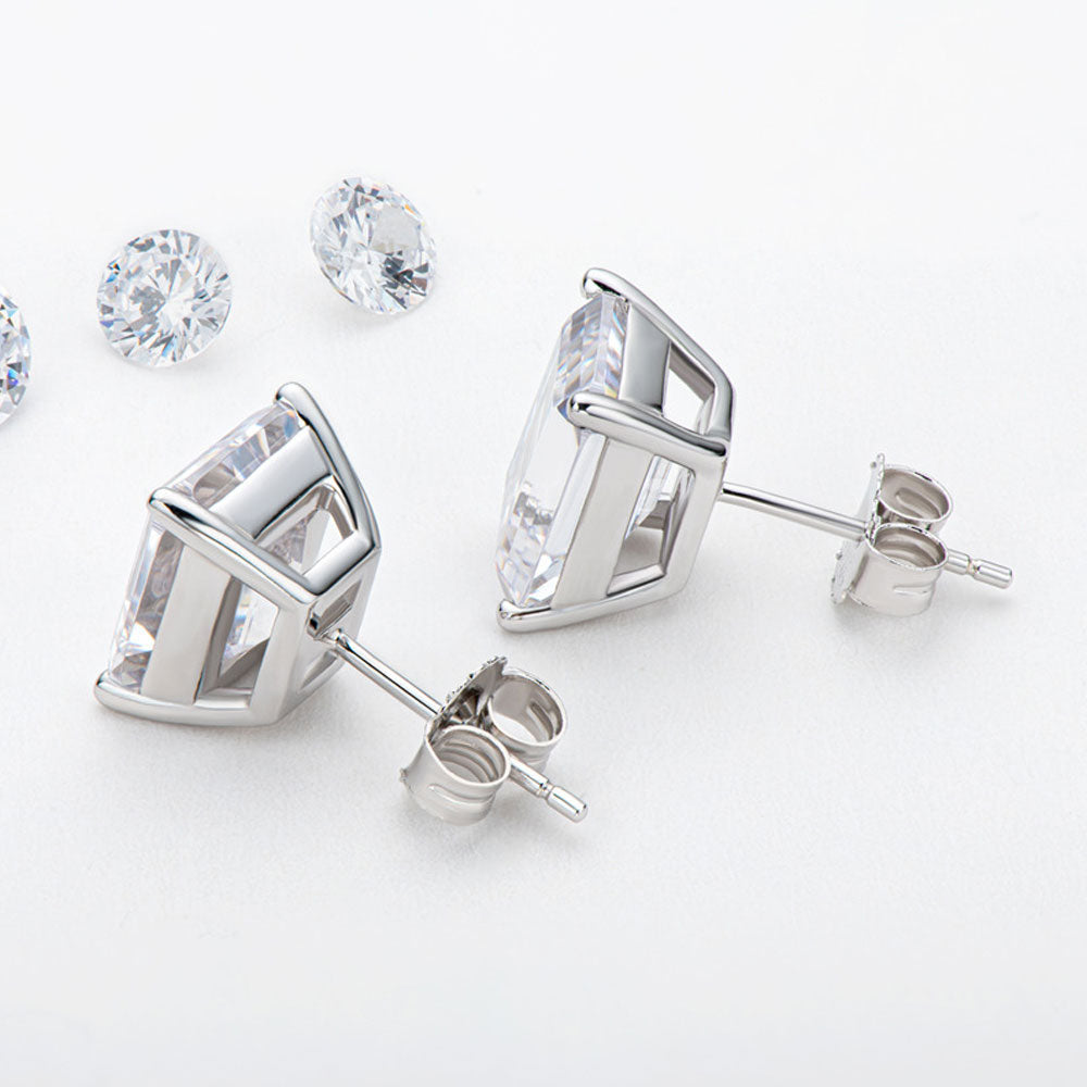 ICED OUT MOISSANITE "EMERALD" WEISSGOLD 925S SILVER OHRRINGE - ICERAIN JEWELRY