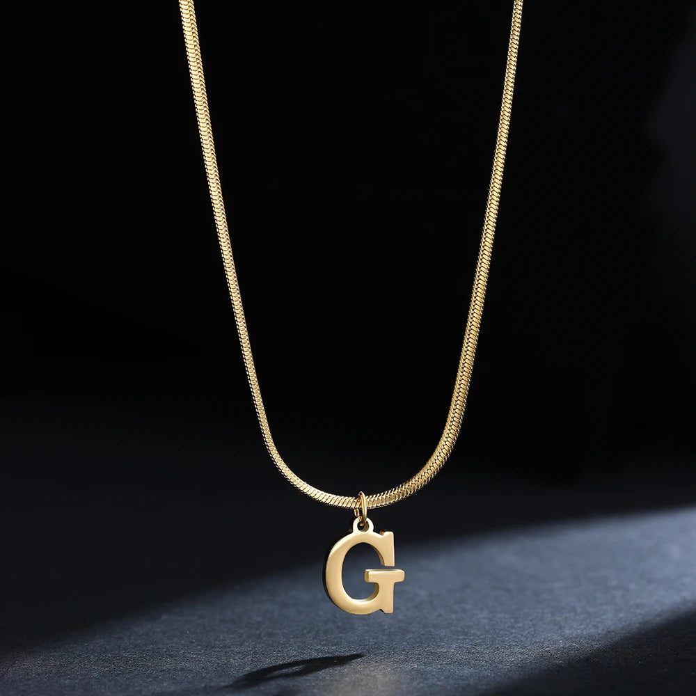 PERSONALISIERTE EDELSTAHL ANFANGSBUCHSTABEN "CHIAVE" KETTE - ICERAIN JEWELRY