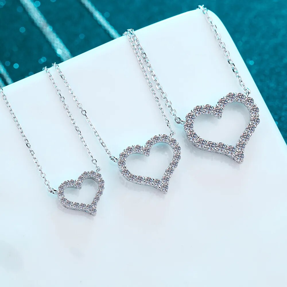 ICED OUT MOISSANITE "HEART" WEISSGOLD 925S SILVER KETTE - ICERAIN JEWELRY